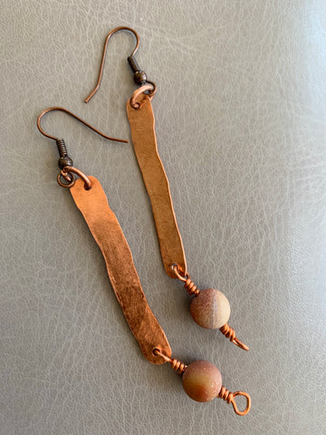 Copper & Amozonite Earrings II