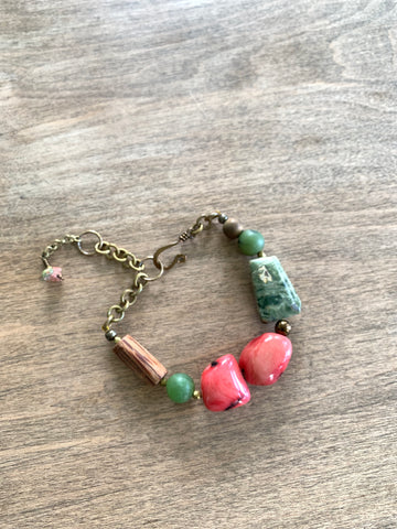Coral and jade